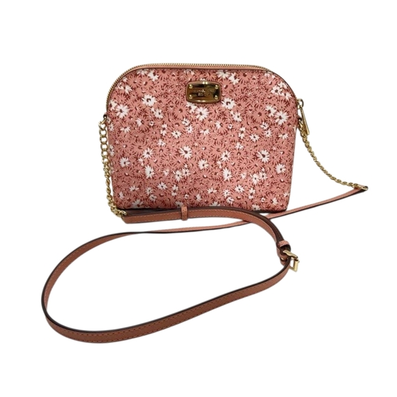 Michael Kors Floral Pink Dome Crossbody Bag - Picture 1 of 15